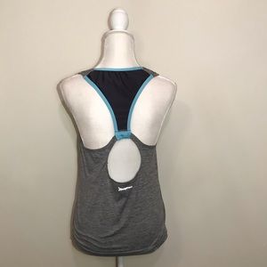OrangeTheory Athletic Racerback Tank Top Gray Blue Medium